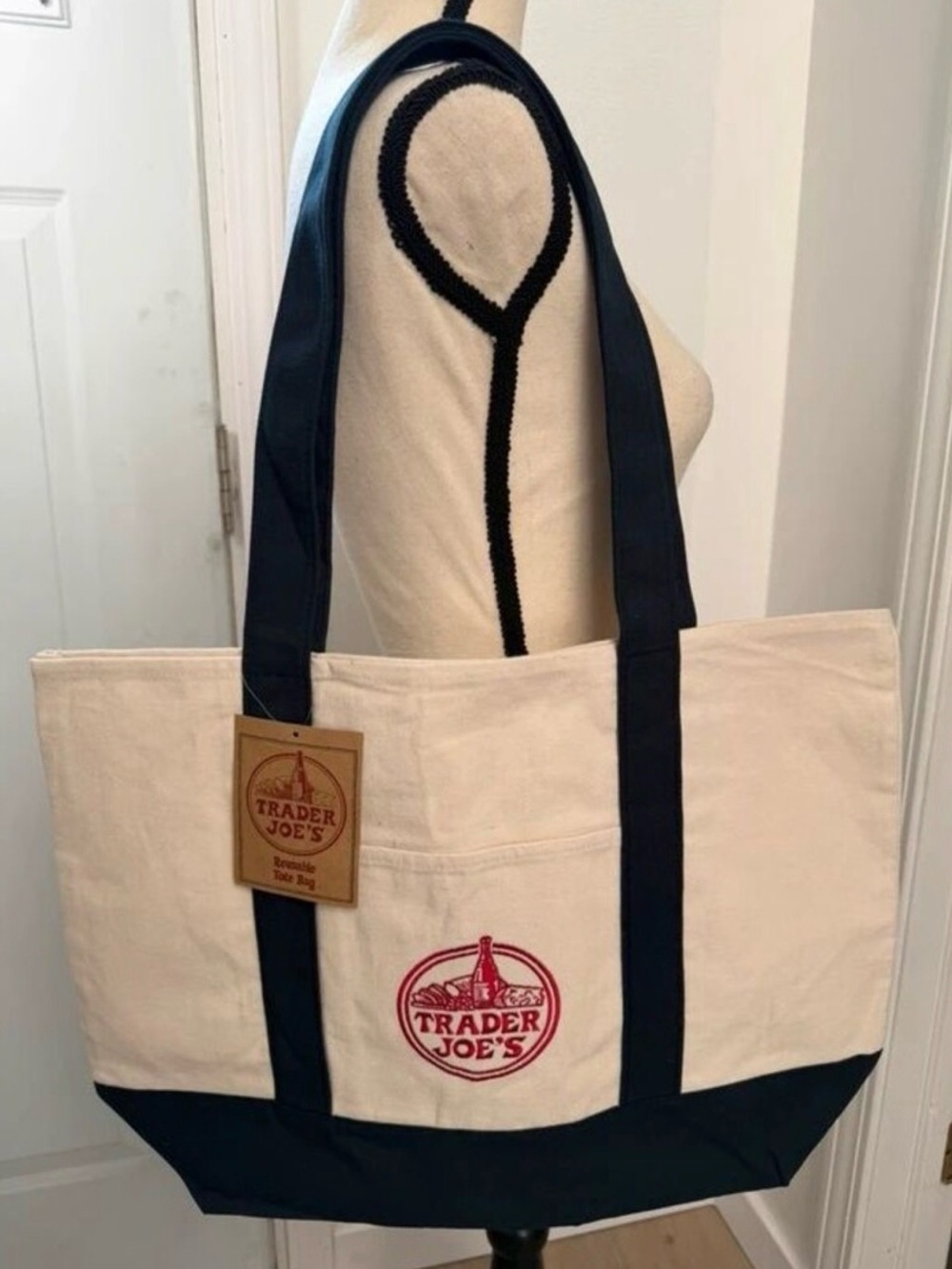 NWT- Trader Joe’s Original Large Canvas Tote Bag